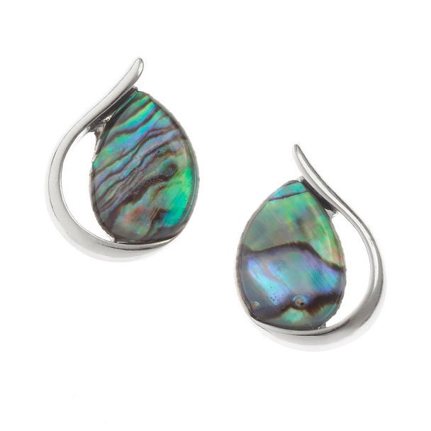 Tear Drop Loop Paua Shell Stud Earrings - Tide Jewellery from thetraditionalgiftshop.pro