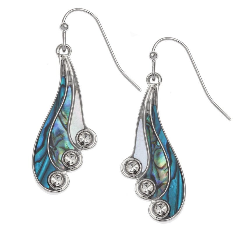 Three Colour Swish Paua Shell Hook Earrings - Tide Jewellery from thetraditionalgiftshop.pro