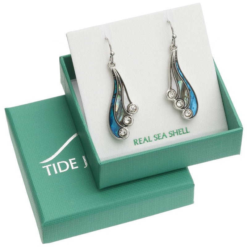 Three Colour Swish Paua Shell Hook Earrings - Tide Jewellery from thetraditionalgiftshop.pro