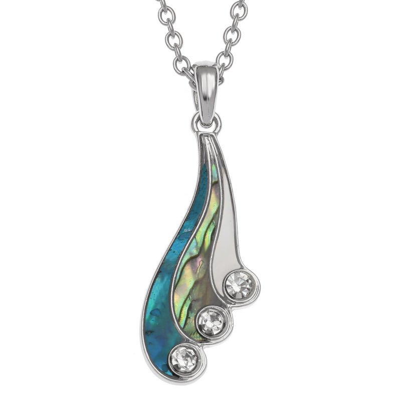 Three Colour Swish Paua Shell Necklace - Tide Jewellery from thetraditionalgiftshop.pro