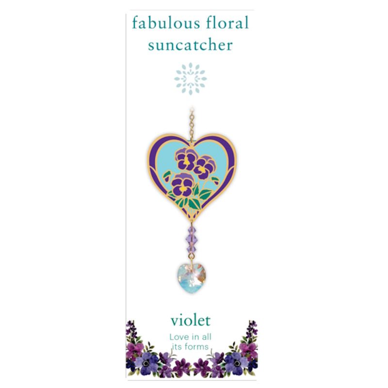 Violet (All You Need is Love) Flower Suncatcher - Wild Things Crystal from thetraditionalgiftshop.pro