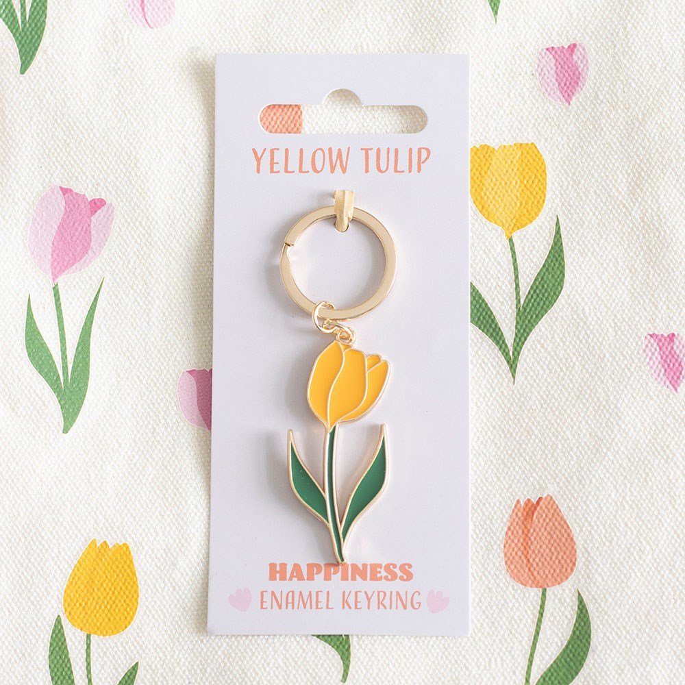 Yellow Tulip Happiness Keyring - Jones Home & Gift from thetraditionalgiftshop.pro