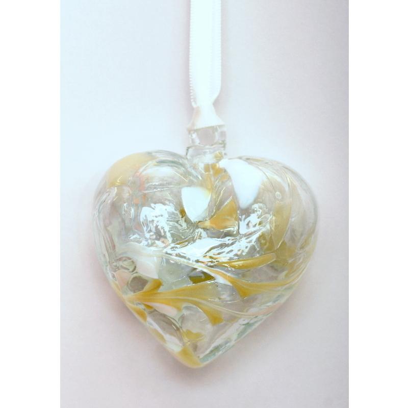 April (Diamond) Birthstone Blown Glass Heart - Milford Blown Glass from thetraditionalgiftshop.pro