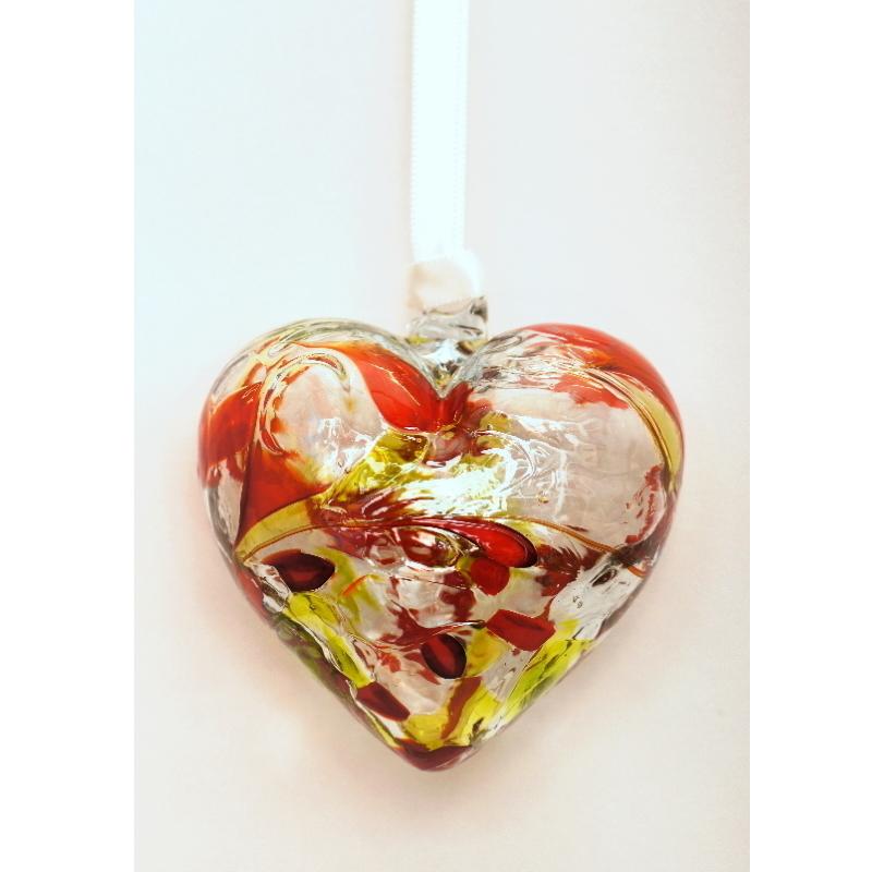 August (Peridot) Birthstone Blown Glass Heart - Milford Blown Glass from thetraditionalgiftshop.pro
