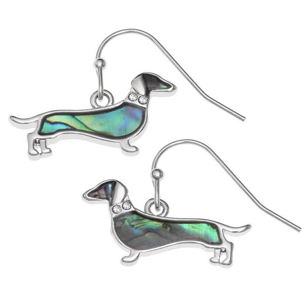 Dachshund Paua Shell Earrings - Tide Jewellery from thetraditionalgiftshop.pro