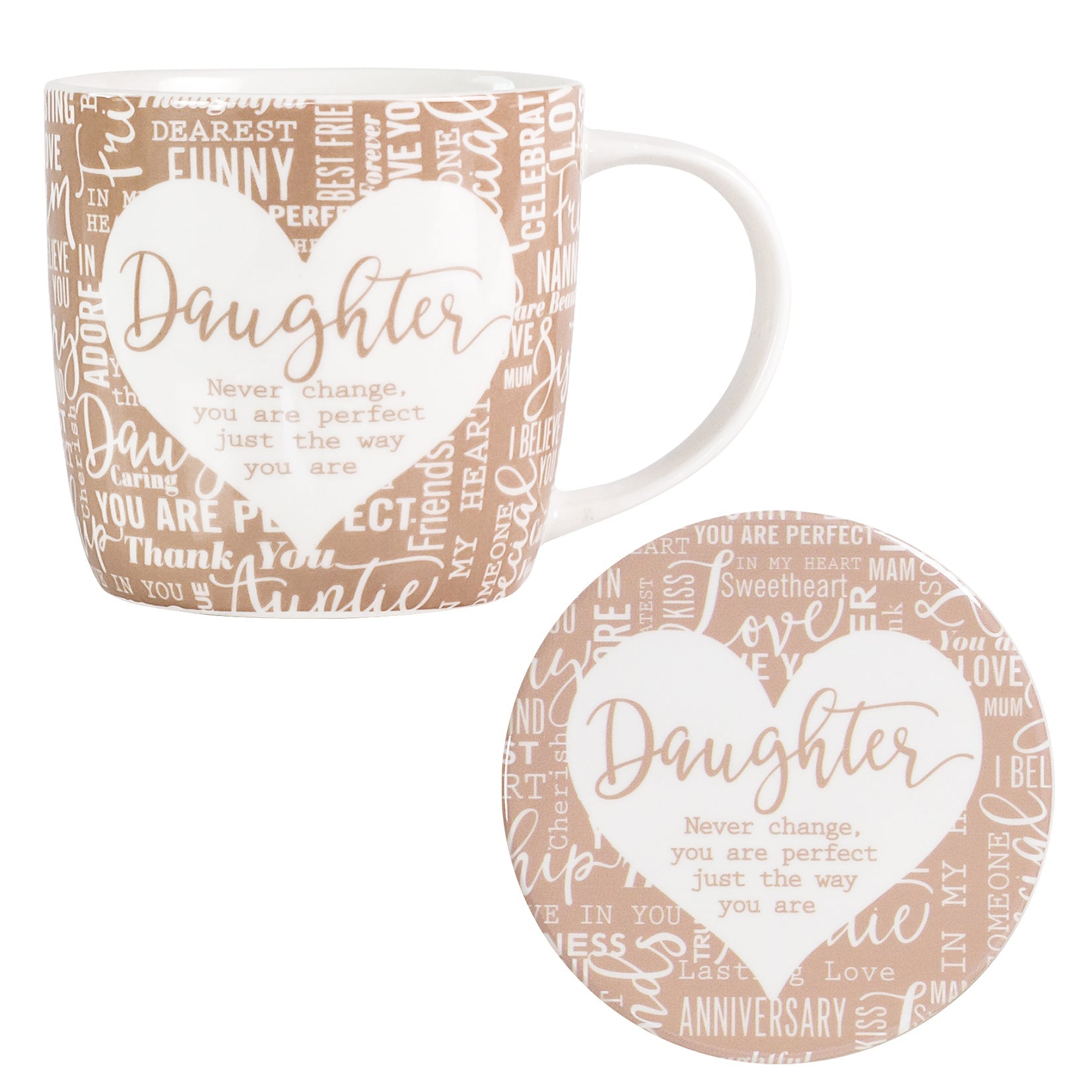 Daughter Sentiment Mug & Coaster Set - Said with Sentiment from thetraditionalgiftshop.pro