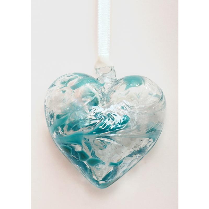 December (Turquoise) Birthstone Blown Glass Heart - Milford Blown Glass from thetraditionalgiftshop.pro