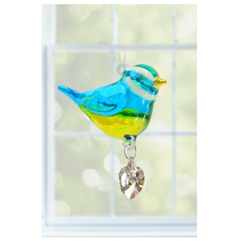 Fantasy Glass Pretty Little Bird - Blue Tit - Wild Things Crystal from thetraditionalgiftshop.pro