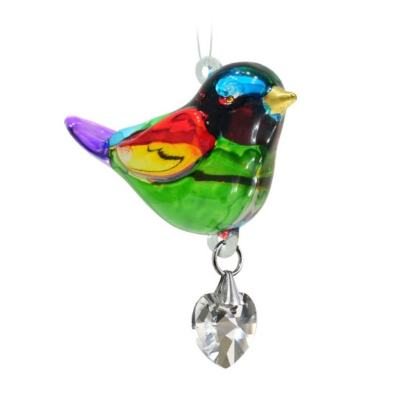 Fantasy Glass Pretty Little Bird - Rainbow - Wild Things Crystal from thetraditionalgiftshop.pro