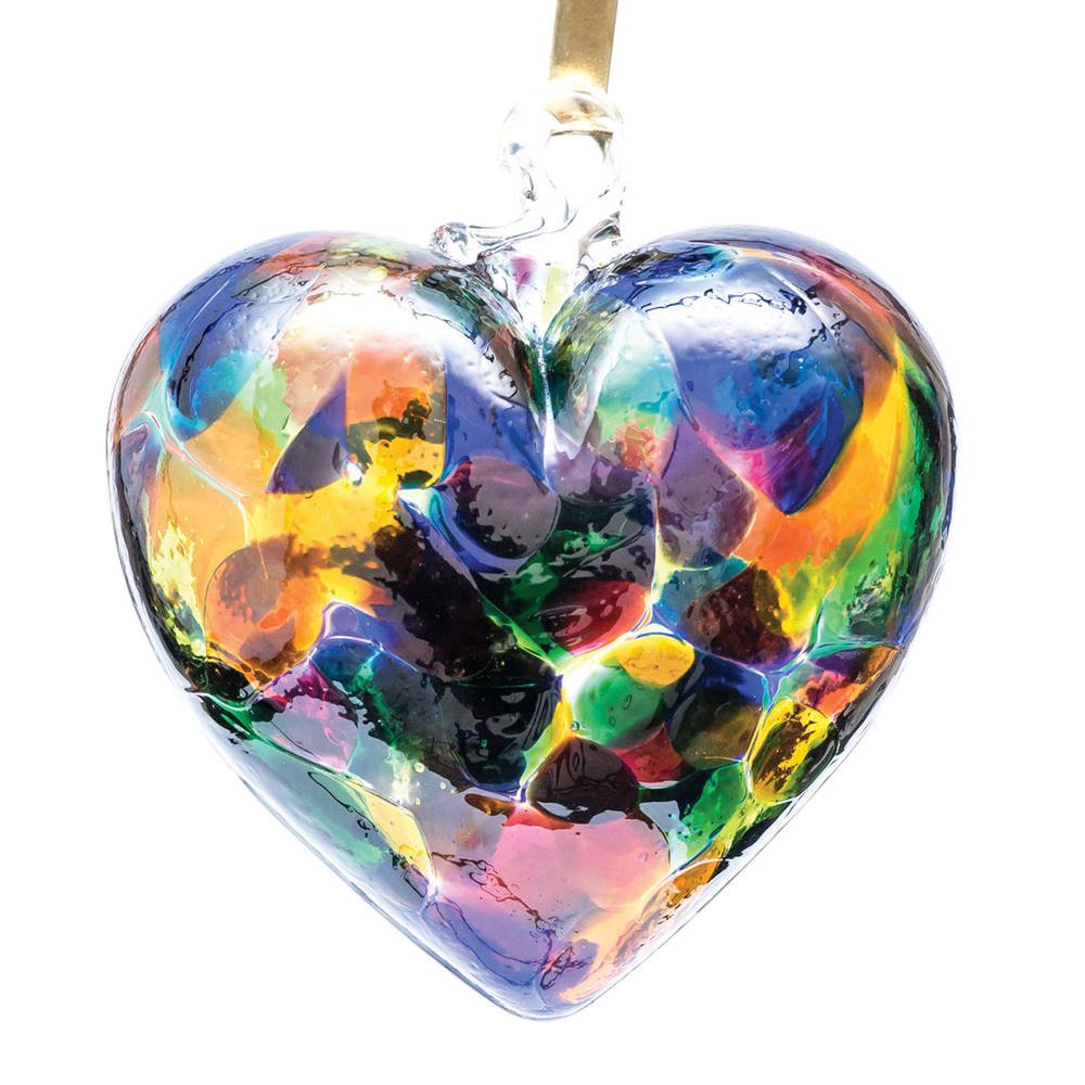 Friendship (Rainbow) Blown Glass Heart - Milford Blown Glass from thetraditionalgiftshop.pro