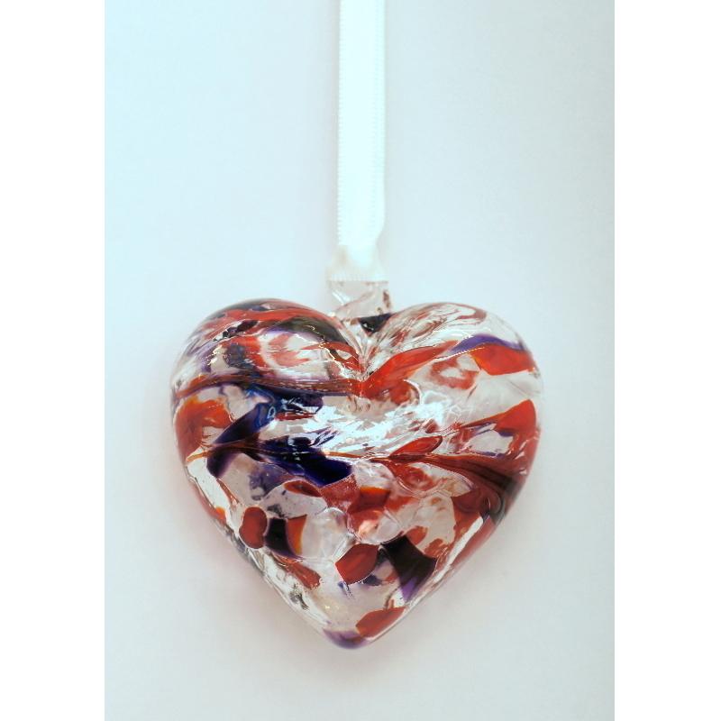 January (Garnet) Birthstone Blown Glass Heart - Milford Blown Glass from thetraditionalgiftshop.pro