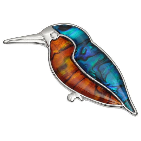 Kingfisher Paua Shell Brooch - Tide Jewellery from thetraditionalgiftshop.pro