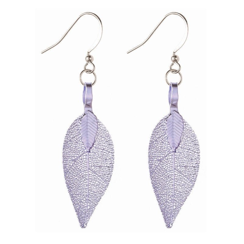 Lilac Leaf Earrings - Pure by Coppercraft from thetraditionalgiftshop.pro