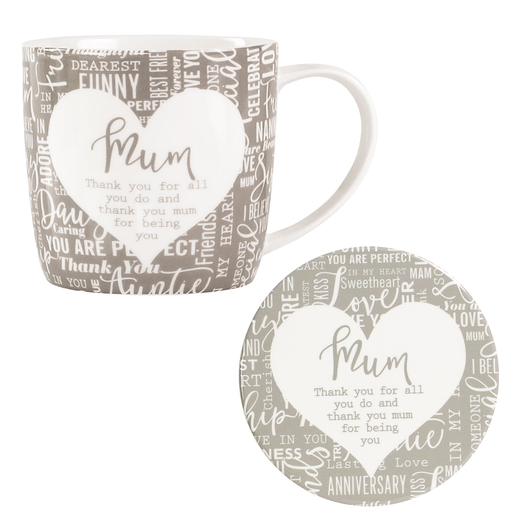 Mum Sentiment Mug & Coaster Set - Said with Sentiment from thetraditionalgiftshop.pro