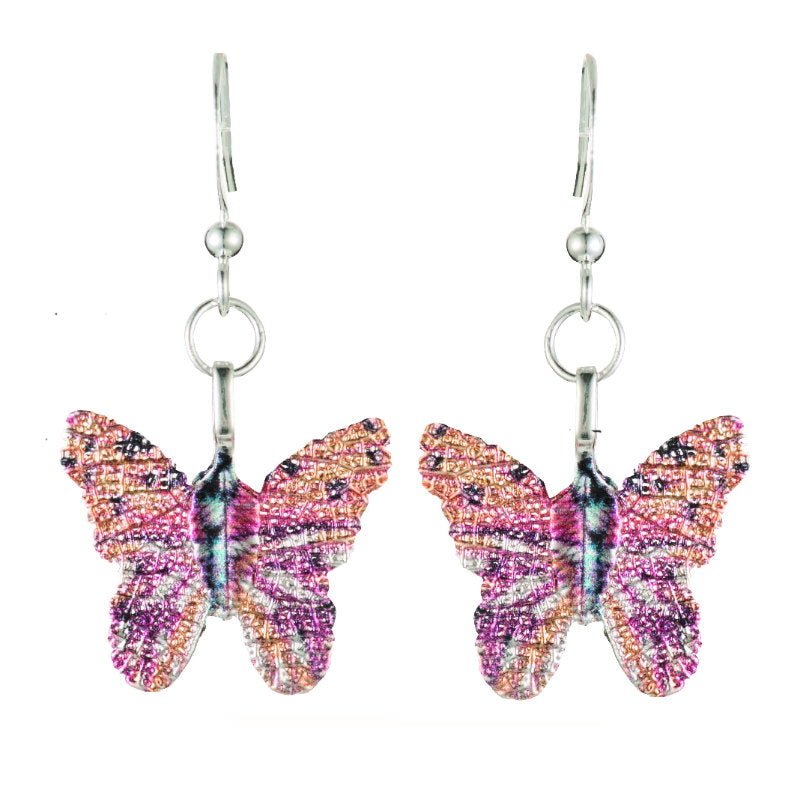 Pink Butterfly Leaf Earrings - Pure by Coppercraft from thetraditionalgiftshop.pro