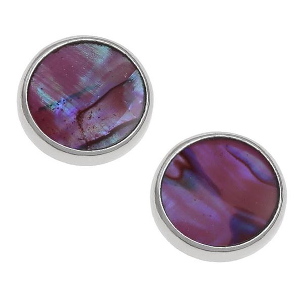 Pink Circle Paua Shell Stud Earrings - Tide Jewellery from thetraditionalgiftshop.pro