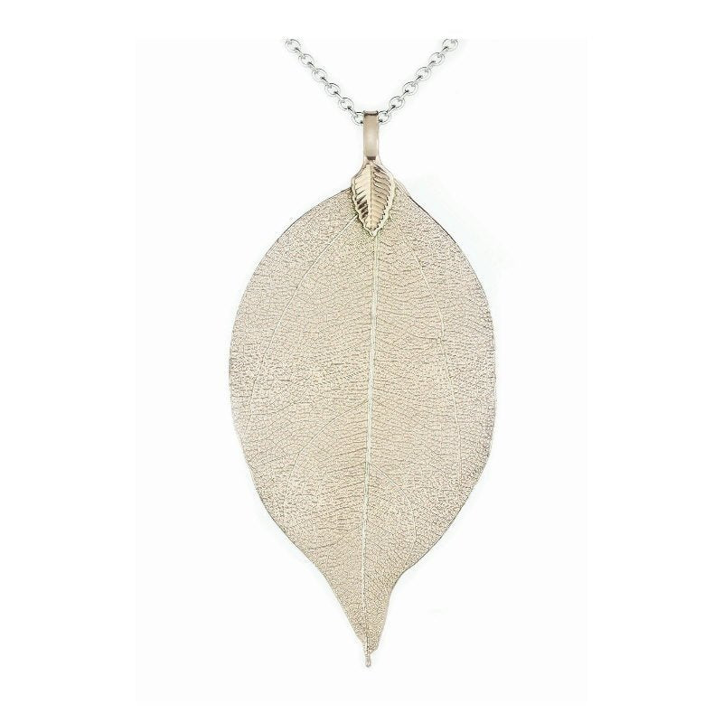 Primrose Yellow Leaf Necklace - Pure by Coppercraft from thetraditionalgiftshop.pro