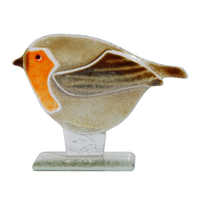 Robin (2) Fused Glass Ornament - D&J Glassware Fused Glass from thetraditionalgiftshop.pro