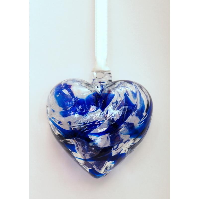 September (Sapphire) Birthstone Blown Glass Heart - Milford Blown Glass from thetraditionalgiftshop.pro