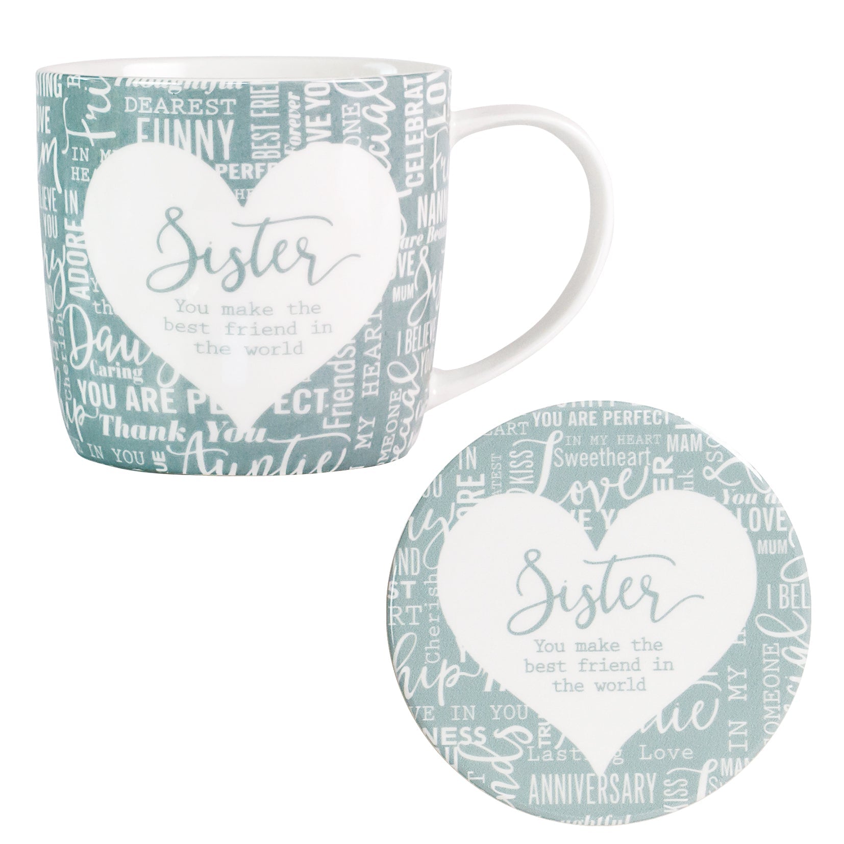 Sister Sentiment Mug & Coaster Set - Said with Sentiment from thetraditionalgiftshop.pro