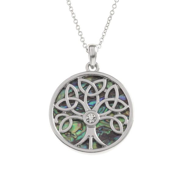 Celtic Tree of Life with Crystal Paua Shell Necklace - Tide Jewellery from thetraditionalgiftshop.pro