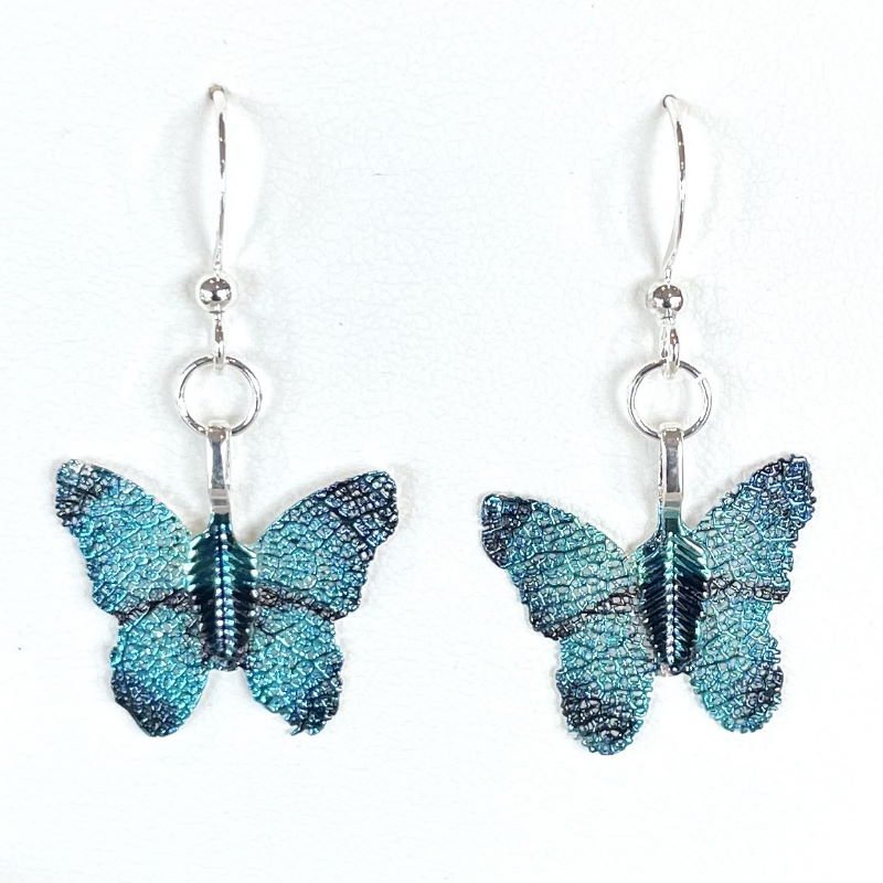 Turquoise Butterfly Leaf Earrings - Pure by Coppercraft from thetraditionalgiftshop.pro