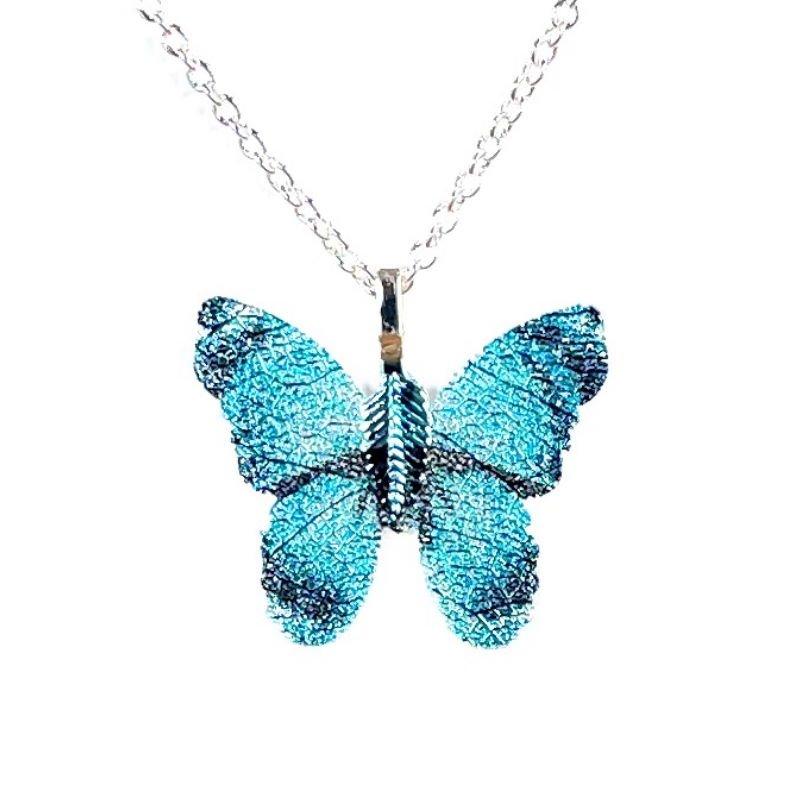 Turquoise Butterfly Leaf Necklace - Pure by Coppercraft from thetraditionalgiftshop.pro